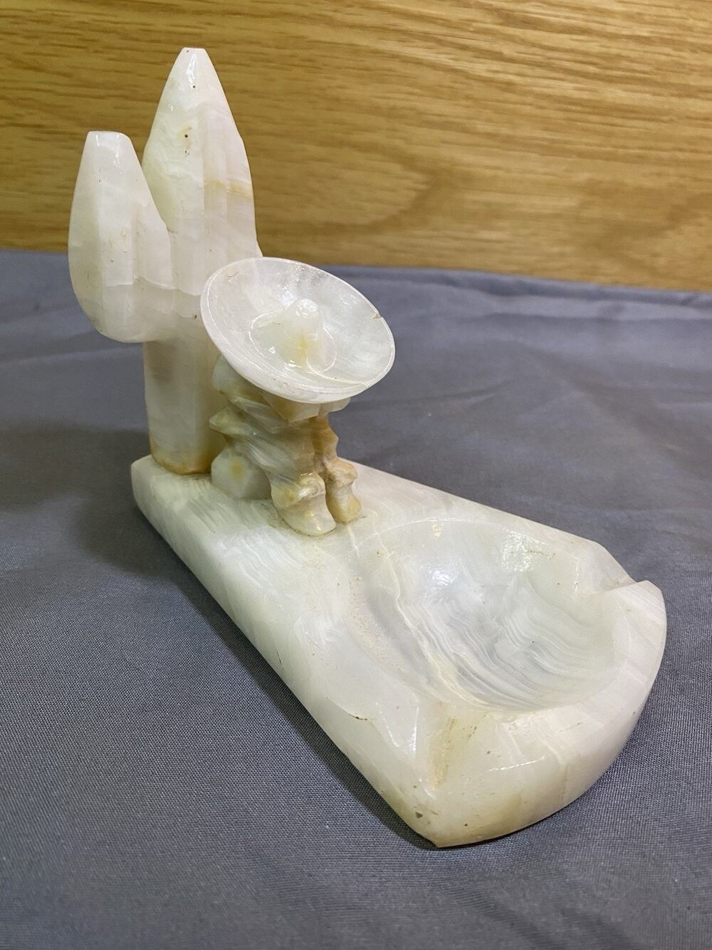 Vtg Vaquero Gaucho Cowboy Cactus Ashtray Cigar Cigarette Lemon Calcite Gemstone